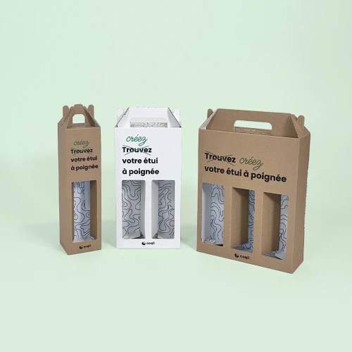 étui personnalisable en carton pour 1,2,3 bouteilles