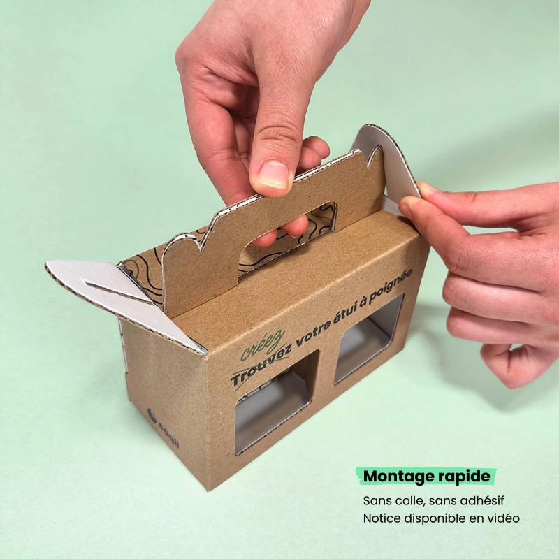 Etui à bocaux à fenêtres et poignée