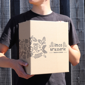 Boite postale en carton ondulé recyclé avec impression monochrome noir