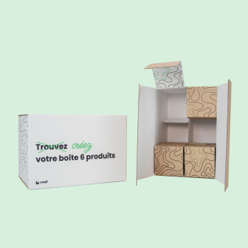 boite personnalisée pour la présentation pour lots de 6 produits