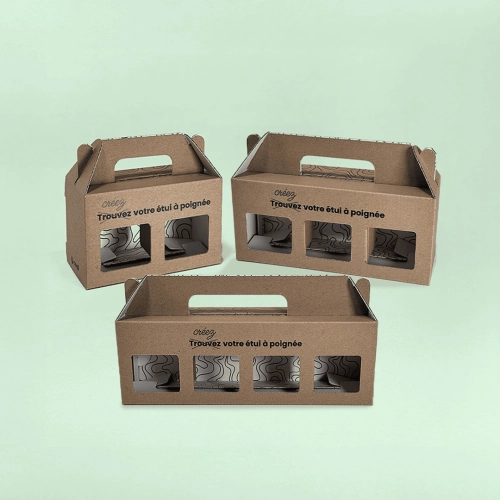 Étui à fenetres pour bocaux en carton
