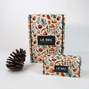 Coffret carton impression quadri sur papier blanc