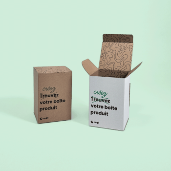 Visuel d'une boîte produit ouverte et fermée