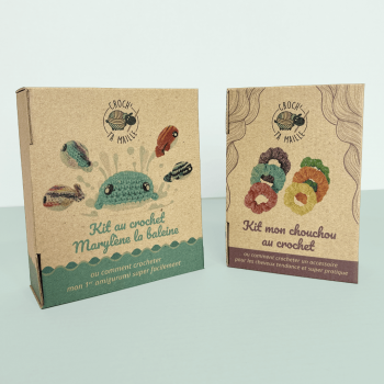 Des emballages pour des kits de crochet