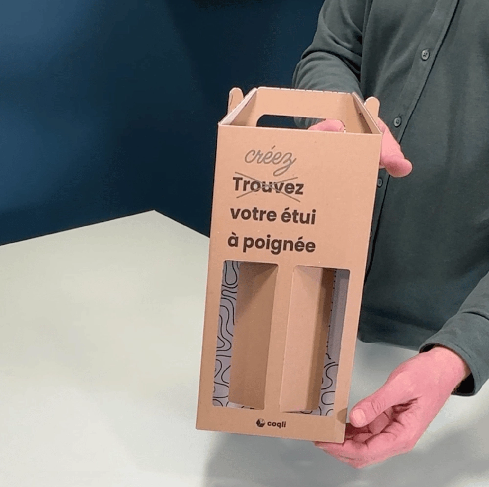 Étui 2 bouteilles à fenêtres et poignée