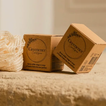 Une boîte produit pour des savons naturels