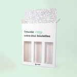 étui en carton avec fenêtres pour lots de 3 bouteilles