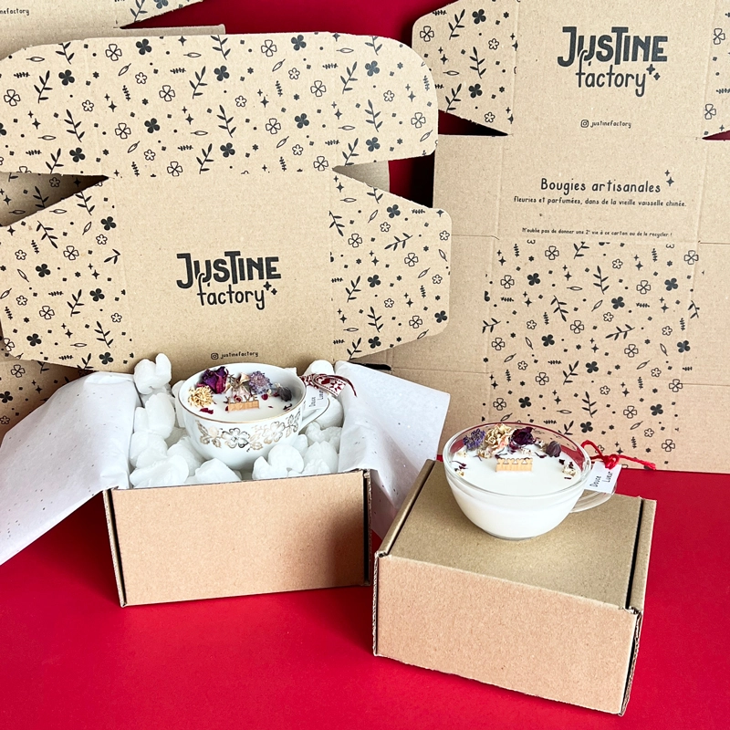 emballages pour les bougies Justine Factory