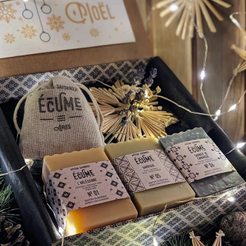 Coffret personnalisé pour le savon de la Savonnerie Ecume