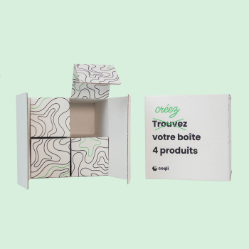 boite personnalisée pour la vente de produits en lots de 4