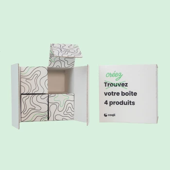 boite personnalisée pour la vente de produits en lots de 4