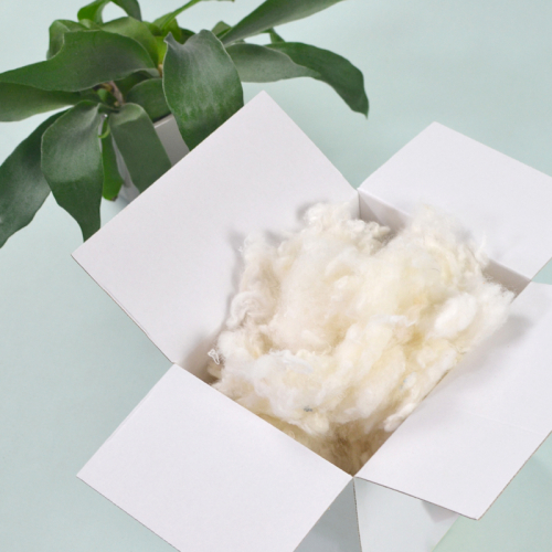 ouate de calage blanche en fibres de textile recyclées