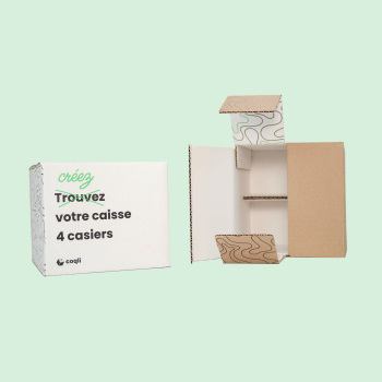 caisse expédition avec cloisons intégrées pour 4 bocaux ou produits fragiles