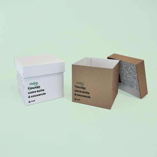 boite produit à couvercle