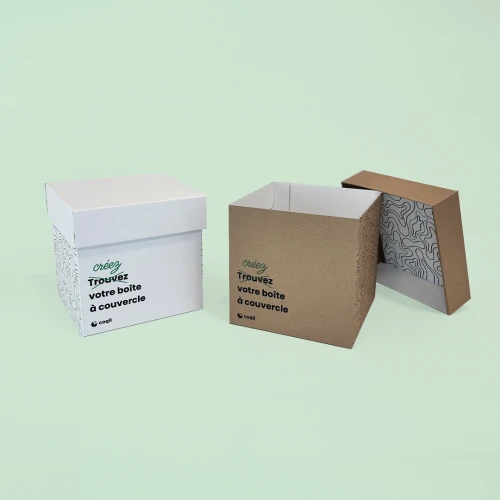 boite produit à couvercle
