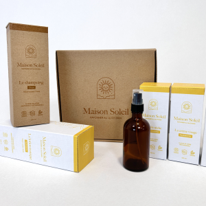 Gamme de boites produits et boites postale impression sur papier kraft naturel et sur papier kraft blanc