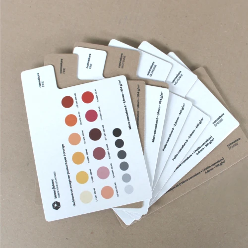 envoi rapide d'un nuancier carton ondulé