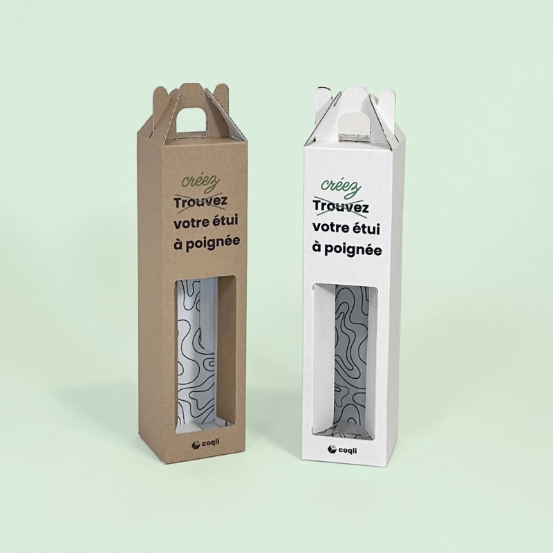 Étui bouteille à fenêtre et poignée