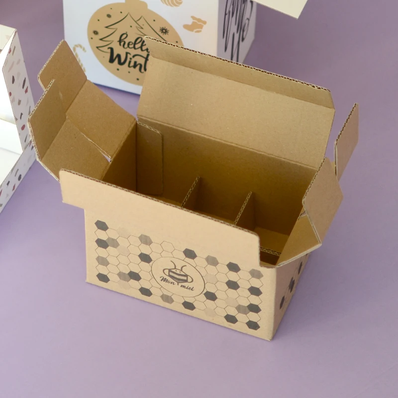caisse pour 6 pots de miel sur mesure