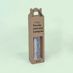 étui personnalisable en carton pour bouteille avec fenêtre et poignée de transport