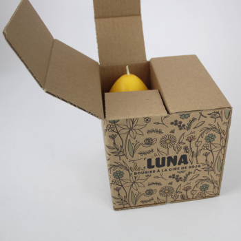 Caisse 4 casiers personnalisée pour les bougies de Luna