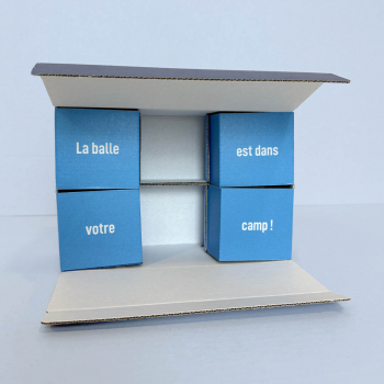 Une caisse 6 casiers sur mesure pour 6 balles de massage