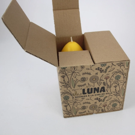 Caisse 4 casiers personnalisée pour les bougies de Luna