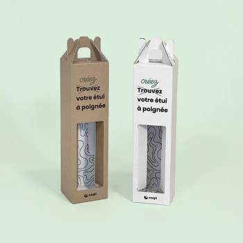 Étui bouteille à fenêtre et poignée