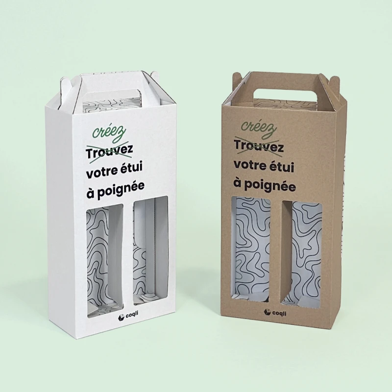 Étui 2 bouteilles à fenêtres et poignée